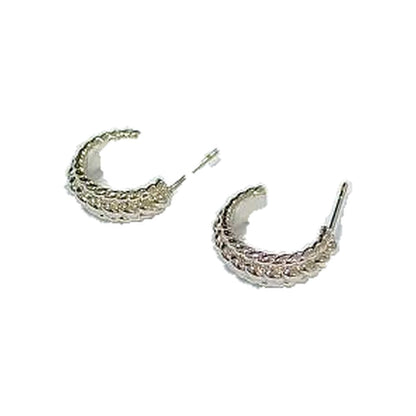 Warm Fortune 18K Gold Plated Textured Round Cubic Zirconia Hoop Earrings for Women Hypoallergenic - Valentine's Day, Mother's Day, Birthday Gift for Her