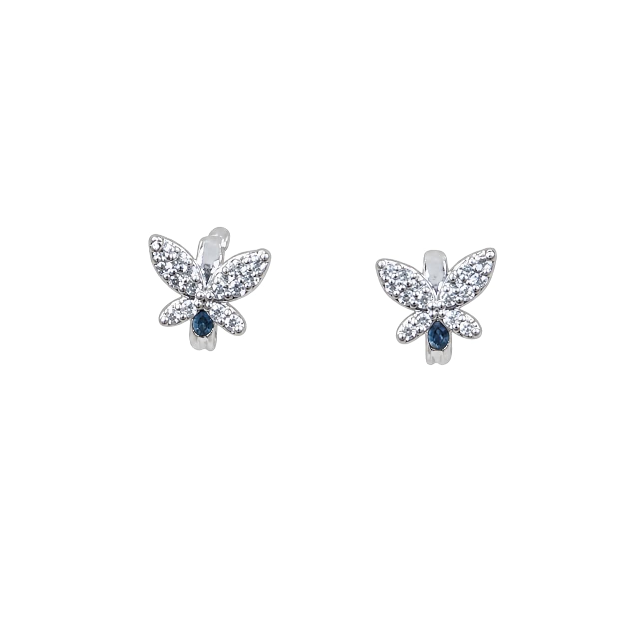 Warm Fortune 18K Gold Plated Butterfly Cubic Zirconia Stud Earrings for Women Hypoallergenic - Valentine's Day, Mother's Day, Birthday Gift for Her