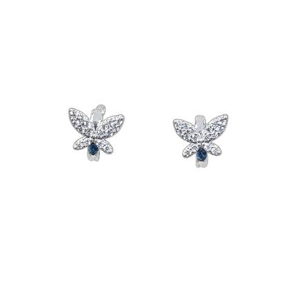 Warm Fortune 18K Gold Plated Butterfly Cubic Zirconia Stud Earrings for Women Hypoallergenic - Valentine's Day, Mother's Day, Birthday Gift for Her
