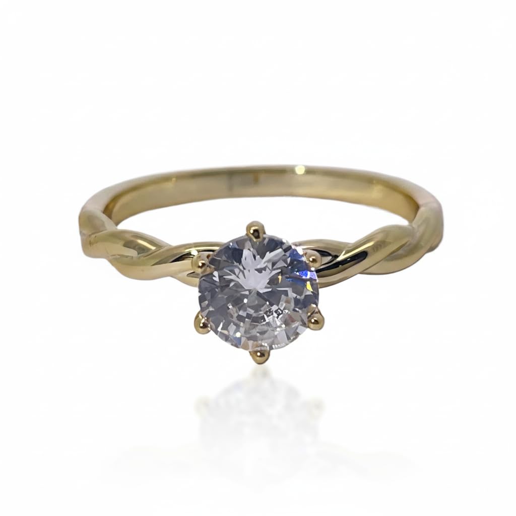 Warm Fortune Cubic Zirconia Engagement Ring for Women,18K Gold Plated Anniversary Ring,Gift for Her Promise Ring