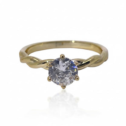 Warm Fortune Cubic Zirconia Engagement Ring for Women,18K Gold Plated Anniversary Ring,Gift for Her Promise Ring