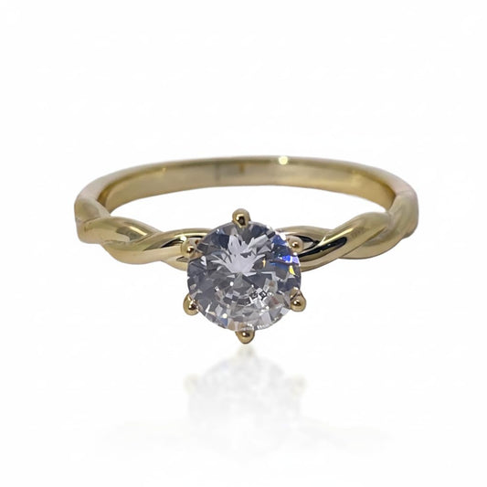 Warm Fortune Cubic Zirconia Engagement Ring for Women,18K Gold Plated Anniversary Ring,Gift for Her Promise Ring