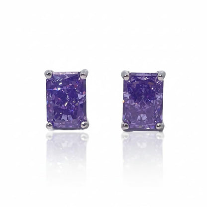 Warm Fortune Cubic Zirconia Stud Earrings for Women, 925 Sterling Silver with 18K White Gold Plated Hypoallergenic