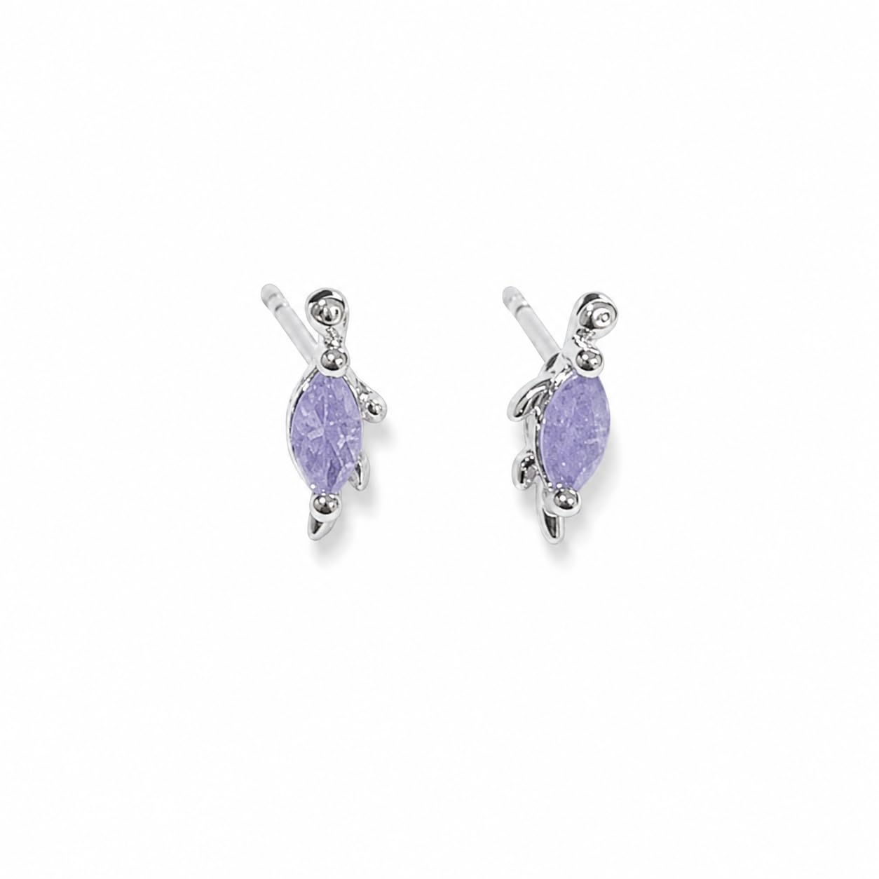 Warm Fortune 18K Gold Plated  Marquise Leaf Cubic Zirconia Stud Earrings for Women Hypoallergenic - Valentine's Day, Mother's Day, Birthday Gift for Her