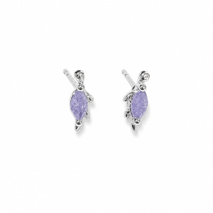 Warm Fortune 18K Gold Plated  Marquise Leaf Cubic Zirconia Stud Earrings for Women Hypoallergenic - Valentine's Day, Mother's Day, Birthday Gift for Her