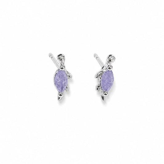Warm Fortune 18K Gold Plated  Marquise Leaf Cubic Zirconia Stud Earrings for Women Hypoallergenic - Valentine's Day, Mother's Day, Birthday Gift for Her