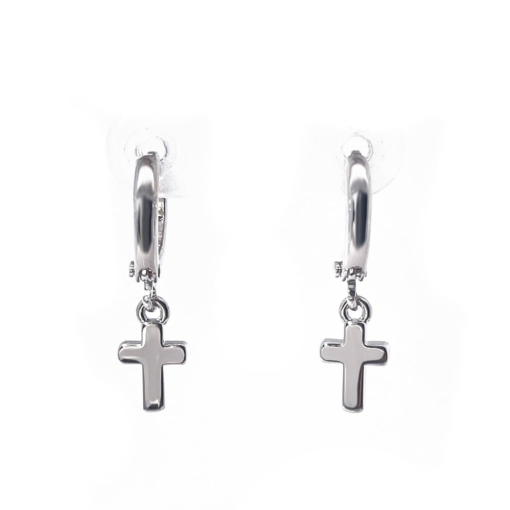 Warm Fortune 18K Gold Plated Cross Cubic Zirconia Drop Earrings for Women Hypoallergenic - Valentine's Day, Mother's Day, Birthday Gift for Her