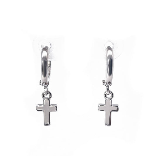 Warm Fortune 18K Gold Plated Cross Cubic Zirconia Drop Earrings for Women Hypoallergenic - Valentine's Day, Mother's Day, Birthday Gift for Her