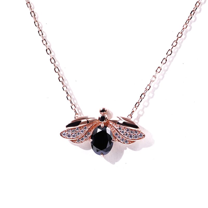 Warm Fortune Moissanite Pendant Necklace for Women, 0.5/1.0 ct DE VVS, 18K White Gold Plated Sterling Silver, 16 inch + 2inch Chain