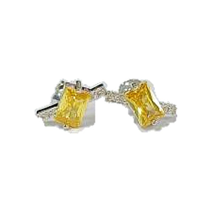 Warm Fortune 18K Gold Plated  Square Cubic Zirconia Stud Earrings for Women Hypoallergenic - Valentine's Day, Mother's Day, Birthday Gift for Her