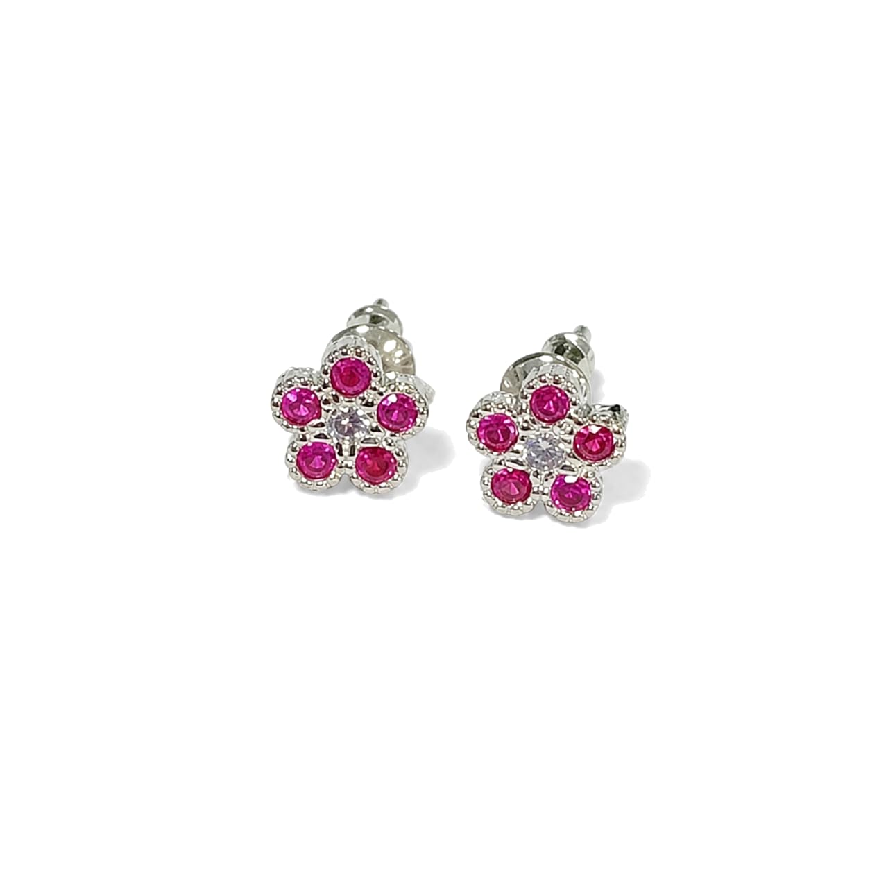 Warm Fortune 18K Gold Plated Flower Cubic Zirconia Stud Earrings for Women Hypoallergenic - Valentine's Day, Mother's Day, Birthday Gift for Her