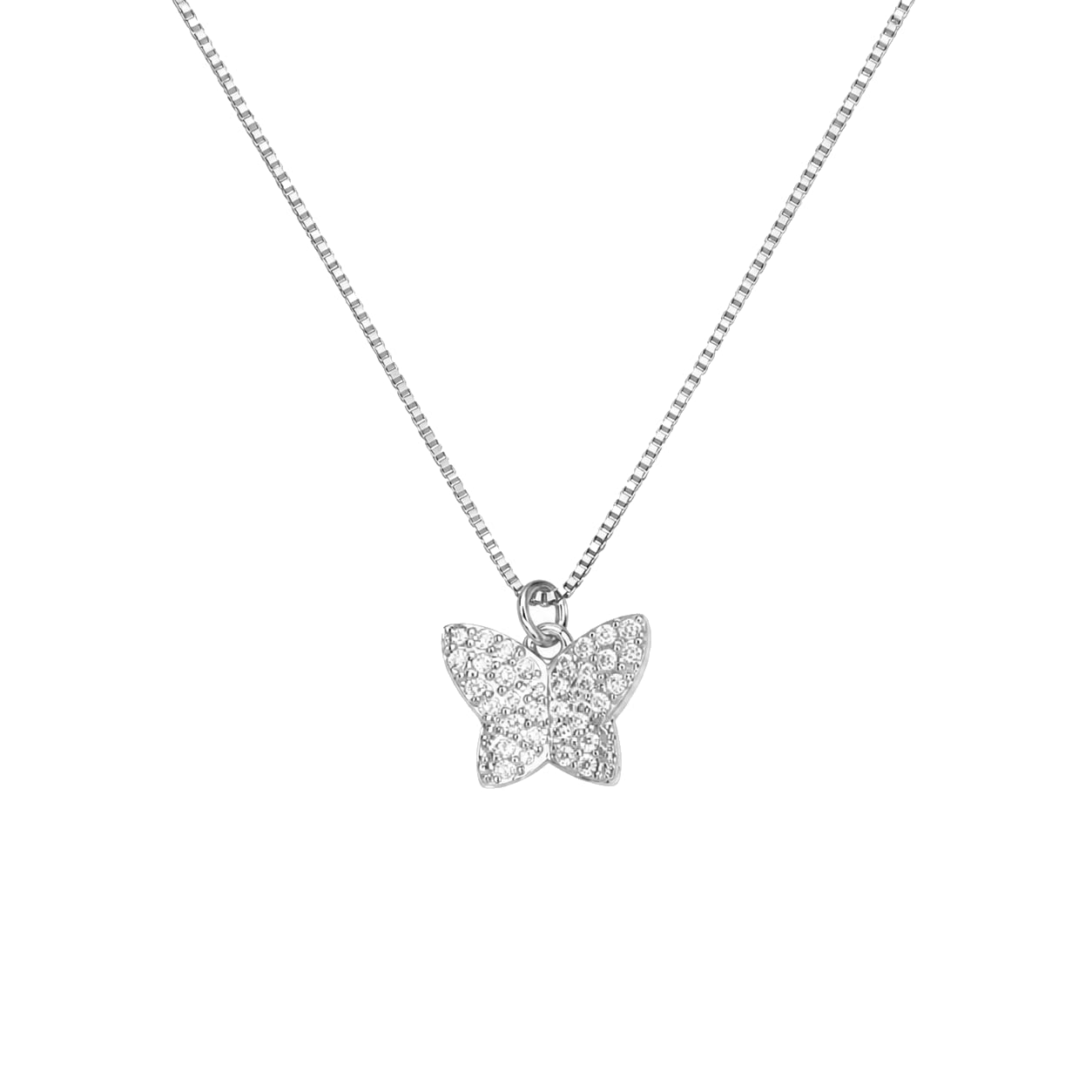 Warm Fortune Butterfly Pendant Necklace for Women: 18K Gold Plated, Adjustable Chain (18"+2") with Sparkling CZ | Adorably Cute, a Romantic Accent for Her