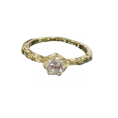 Warm Fortune Cubic Zirconia Engagement Ring for Women, 925 Sterling Silver with 18K White Gold Plated Anniversary Ring, Gift for Her Promise Ring