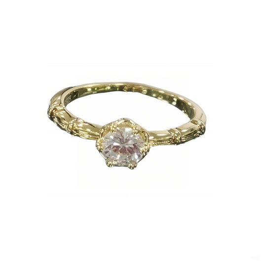 Warm Fortune Cubic Zirconia Engagement Ring for Women, 925 Sterling Silver with 18K White Gold Plated Anniversary Ring, Gift for Her Promise Ring