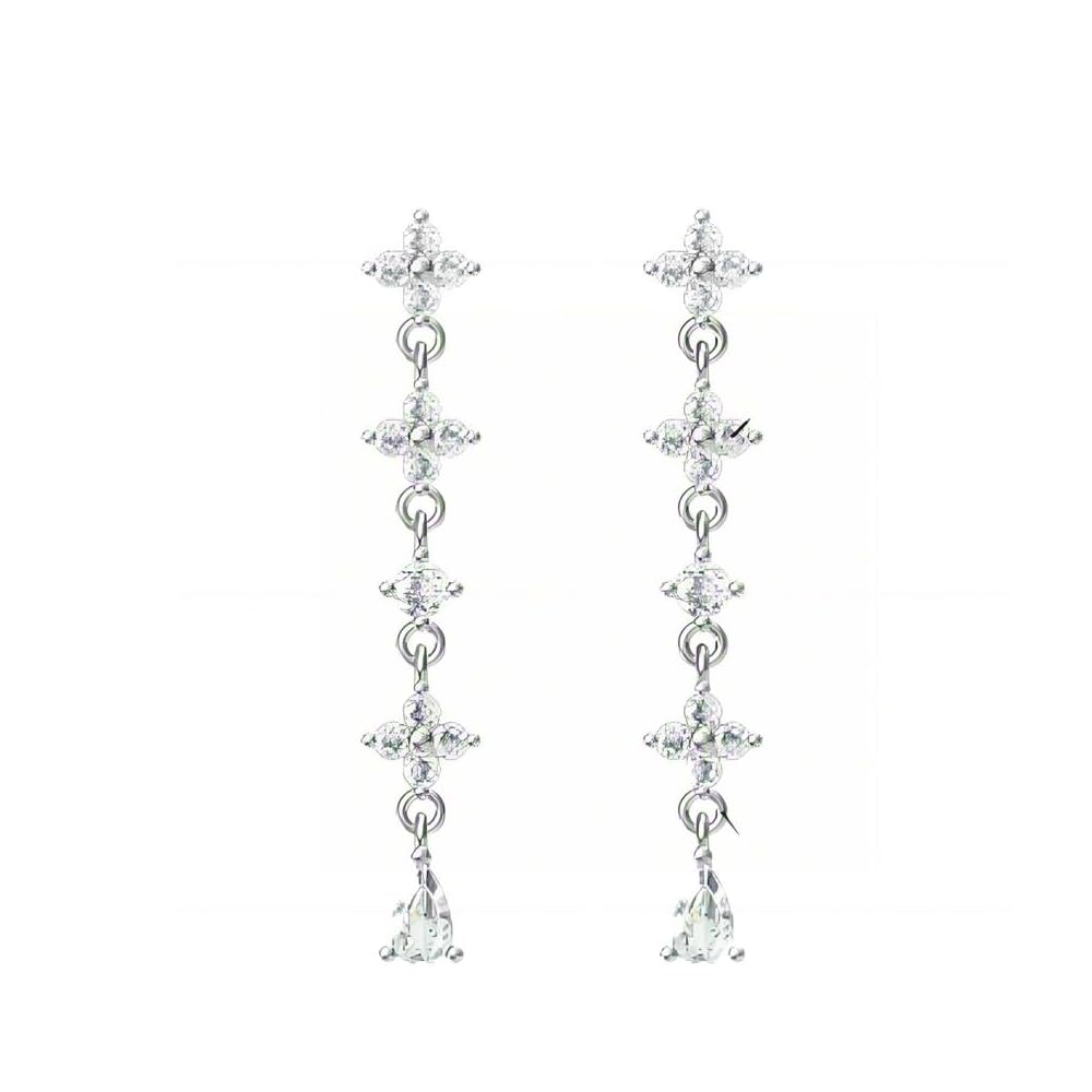 Warm Fortune Cubic Zirconia Drop  Earrings for Women, 925 Sterling Silver with 18K Gold Plated Hypoallergenic