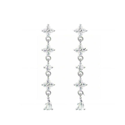 Warm Fortune Cubic Zirconia Drop  Earrings for Women, 925 Sterling Silver with 18K Gold Plated Hypoallergenic
