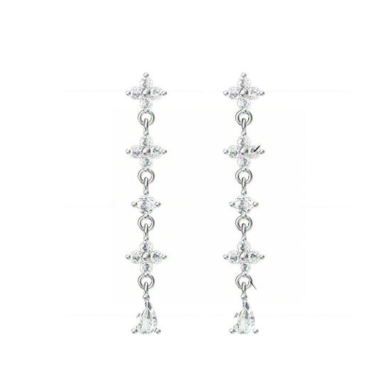 Warm Fortune Cubic Zirconia Drop  Earrings for Women, 925 Sterling Silver with 18K Gold Plated Hypoallergenic