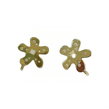 Warm Fortune Cubic Zirconia Stud Earrings for Women, Gold Plated,Gift for Her,Hypoallergenic