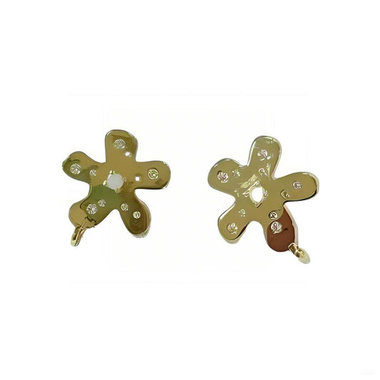 Warm Fortune Cubic Zirconia Stud Earrings for Women, Gold Plated,Gift for Her,Hypoallergenic