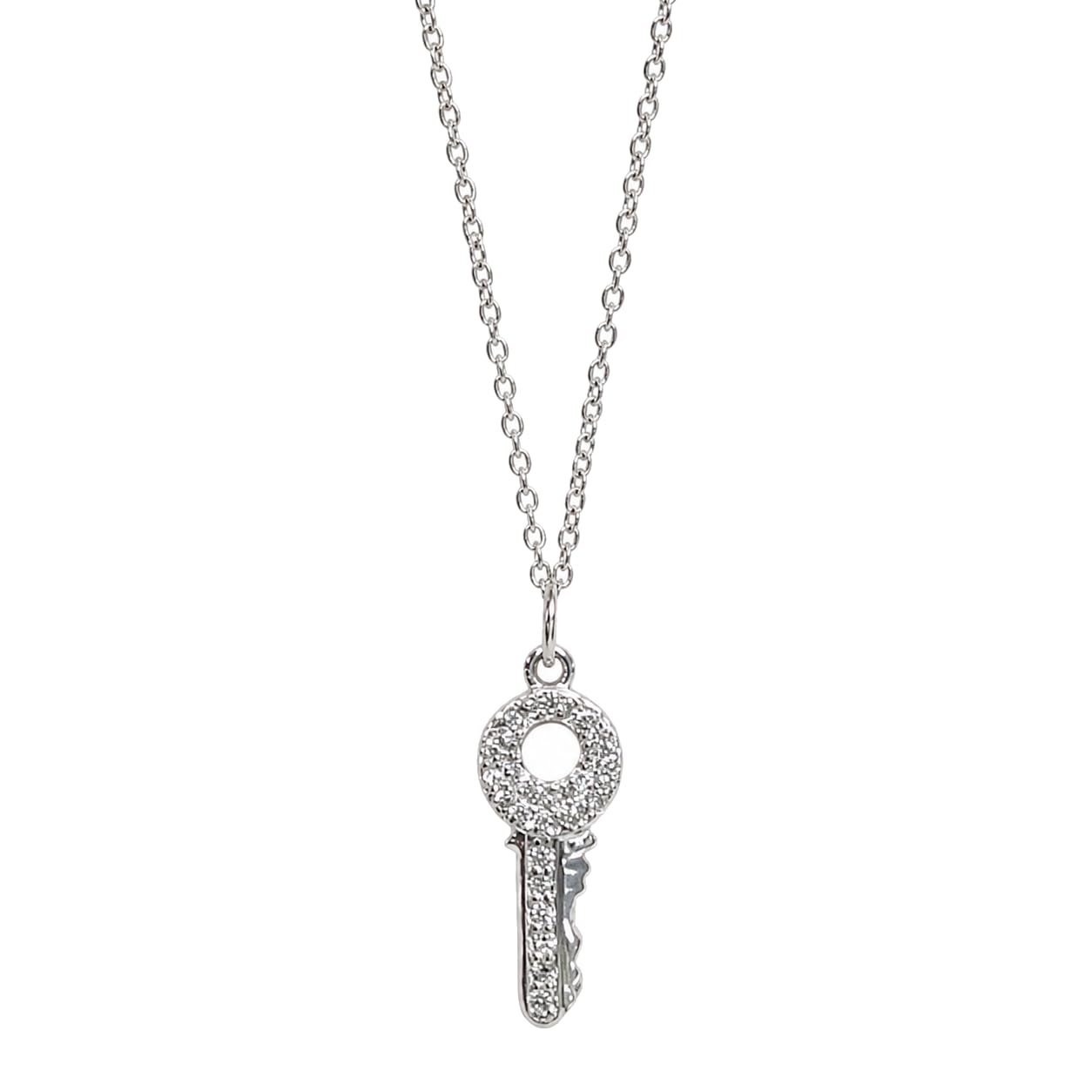 Warm Fortune Sparkling Key Pendant Necklace for Women: 18K Gold Plated, Adjustable Chain (18"+2") with Sparkling CZ | Elegant & Versatile, an Ideal Layered Piece