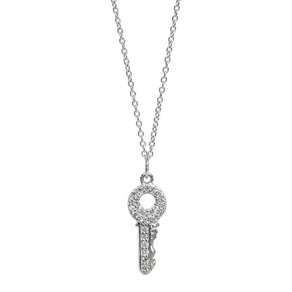 Warm Fortune Sparkling Key Pendant Necklace for Women: 18K Gold Plated, Adjustable Chain (18"+2") with Sparkling CZ | Elegant & Versatile, an Ideal Layered Piece
