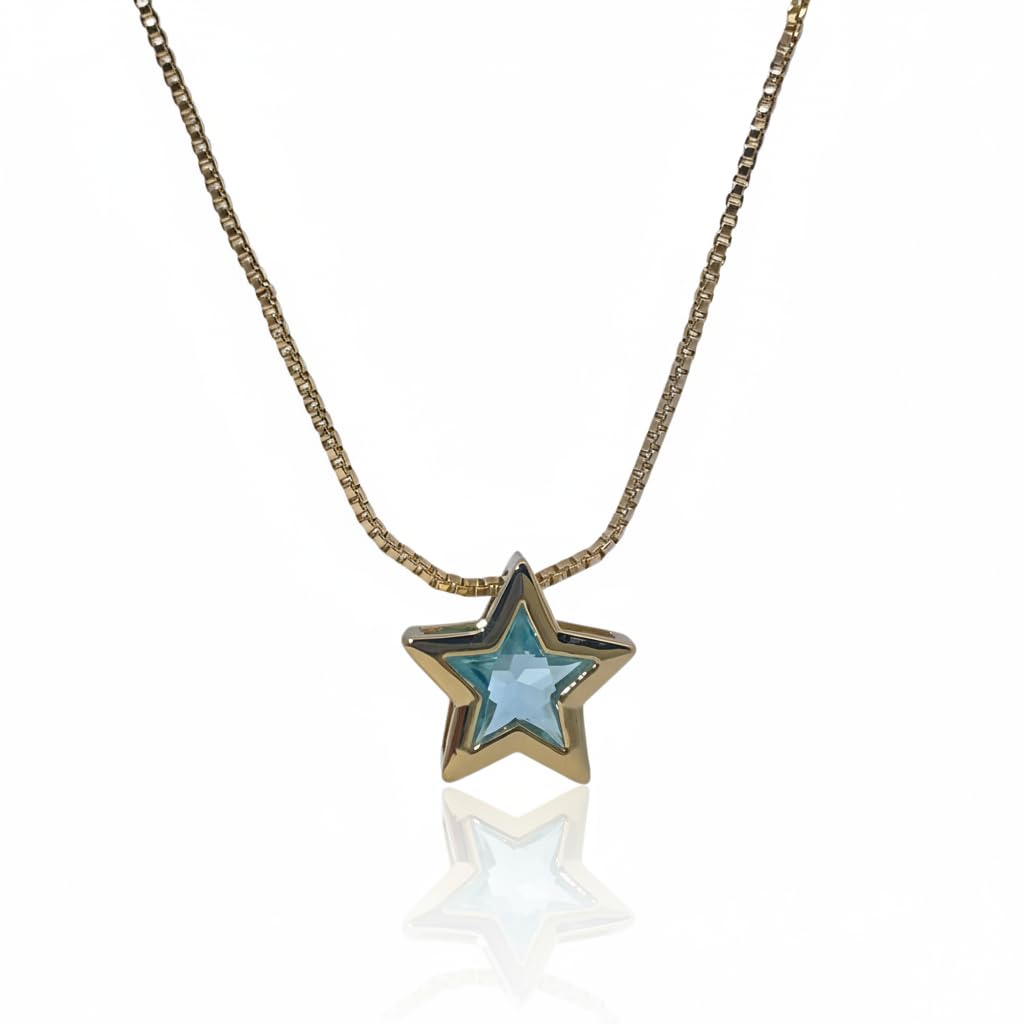 Warm Fortune Cubic Zirconia Pendant Necklace for Women,18K Gold Plated,16 inch + 2inch Chain