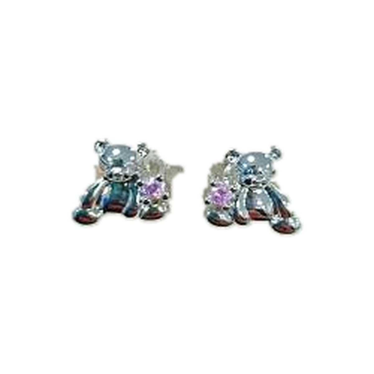 Warm Fortune 18K Gold Plated Teddy Bear Flower Cubic Zirconia Stud Earrings for Women Hypoallergenic - Valentine's Day, Mother's Day, Birthday Gift for Her