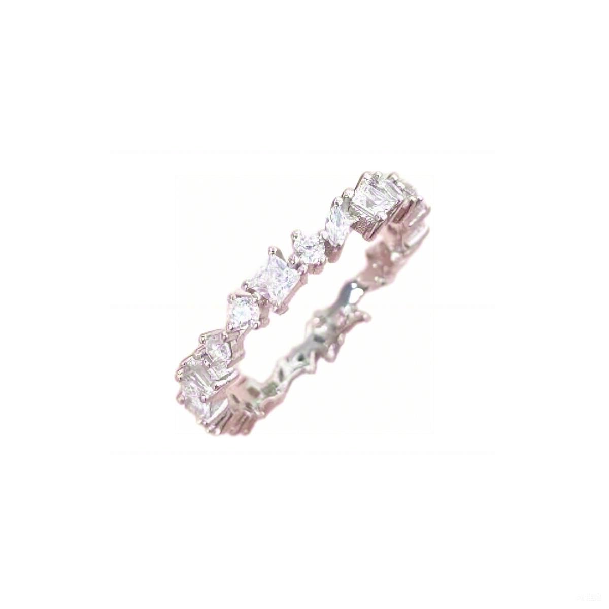 Warm Fortune Cubic Zirconia Engagement Ring for Women, 925 Sterling Silver with 18K White Gold Plated Anniversary Ring, Gift for Her Promise Ring