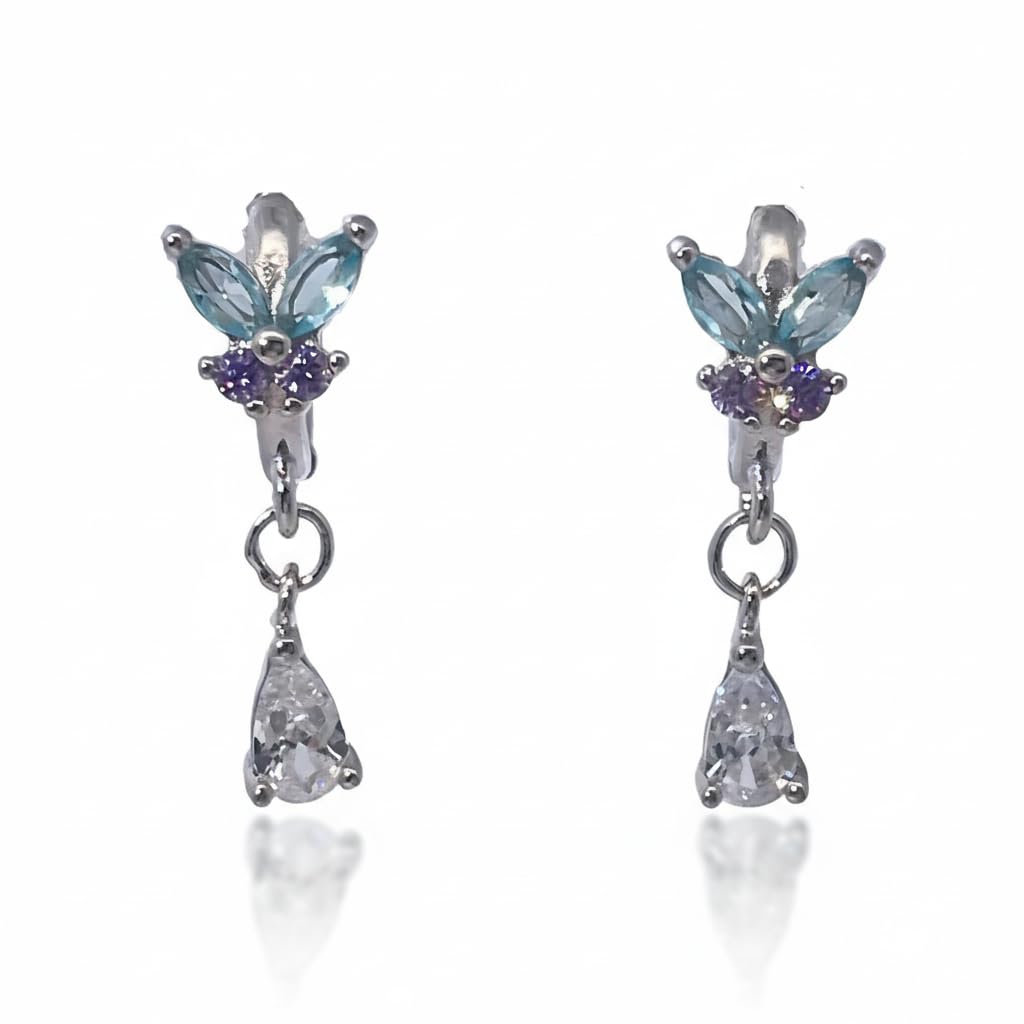 Warm Fortune Cubic Zirconia Drop Earrings for Women,925 Sterling Silver with 18K White Gold Plated Hypoallergenic