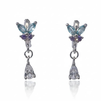 Warm Fortune Cubic Zirconia Drop Earrings for Women,925 Sterling Silver with 18K White Gold Plated Hypoallergenic