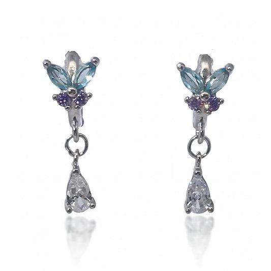 Warm Fortune Cubic Zirconia Drop Earrings for Women,925 Sterling Silver with 18K White Gold Plated Hypoallergenic