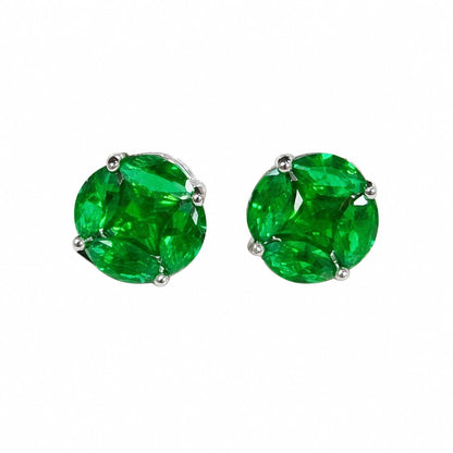 Warm Fortune 18K White Gold Plated Cushion Cut CZ Stud Earrings