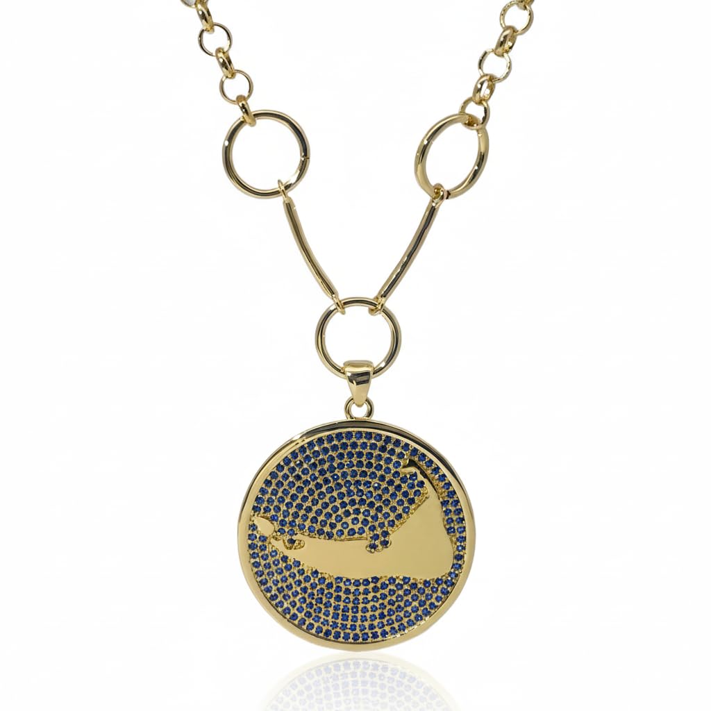 Warm Fortune Cubic Zirconia Pendant Necklace for Women,18K Gold Plated,16 inch + 2inch Chain