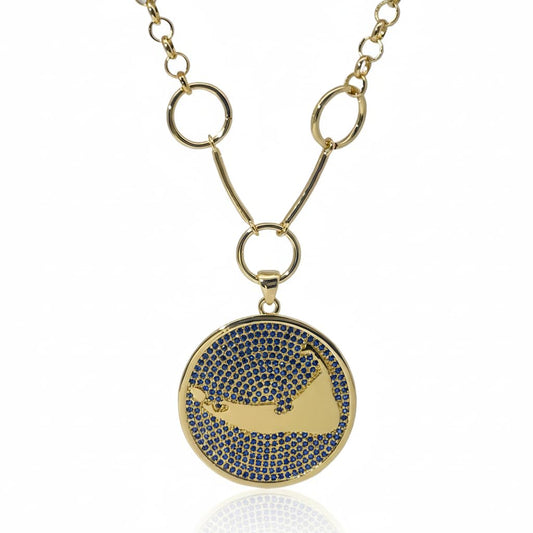 Warm Fortune Cubic Zirconia Pendant Necklace for Women,18K Gold Plated,16 inch + 2inch Chain