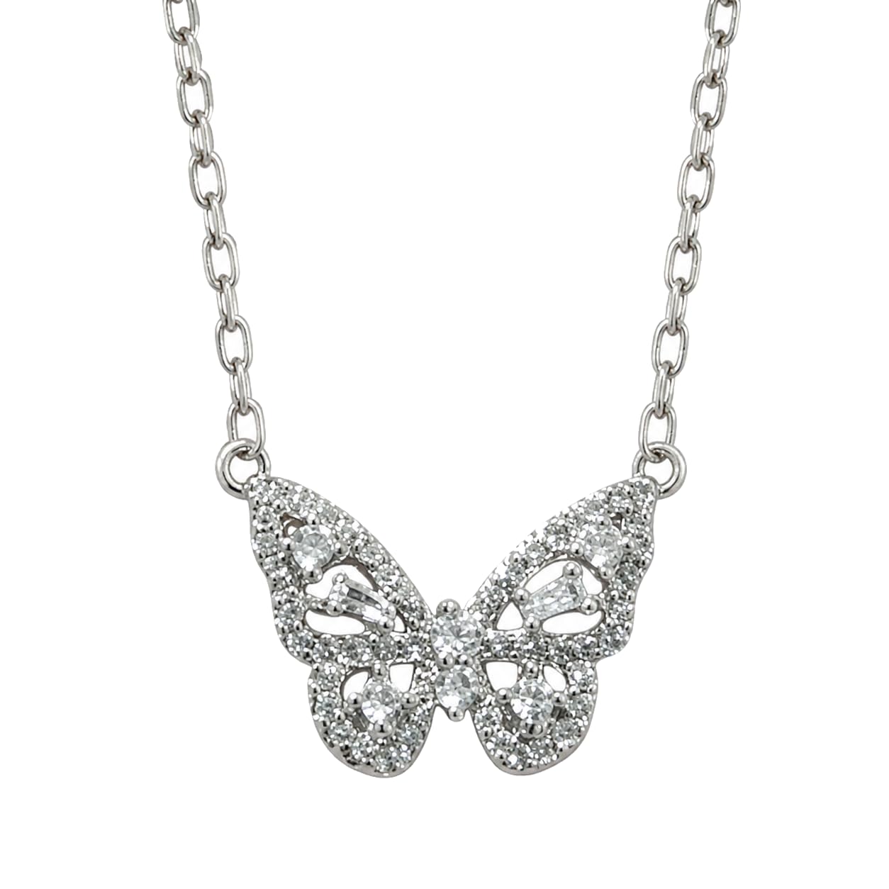 Warm Fortune Sparkling Butterfly Pendant Necklace for Women: 18K Gold Plated, Adjustable Chain (18"+2") with Sparkling CZ | A Dazzling Statement for Glamorous Events