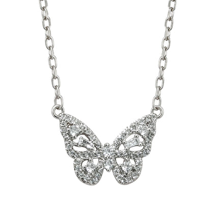 Warm Fortune Sparkling Butterfly Pendant Necklace for Women: 18K Gold Plated, Adjustable Chain (18"+2") with Sparkling CZ | A Dazzling Statement for Glamorous Events
