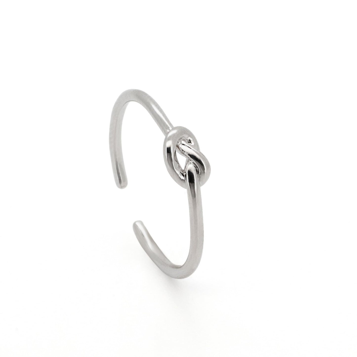 Warm Fortune Love Knot Statement Ring for Women, 18K Gold Plated Adjustable Open Band, Dainty Promise Knot Stackable Ring, Minimalist Everyday Jewelry Gift