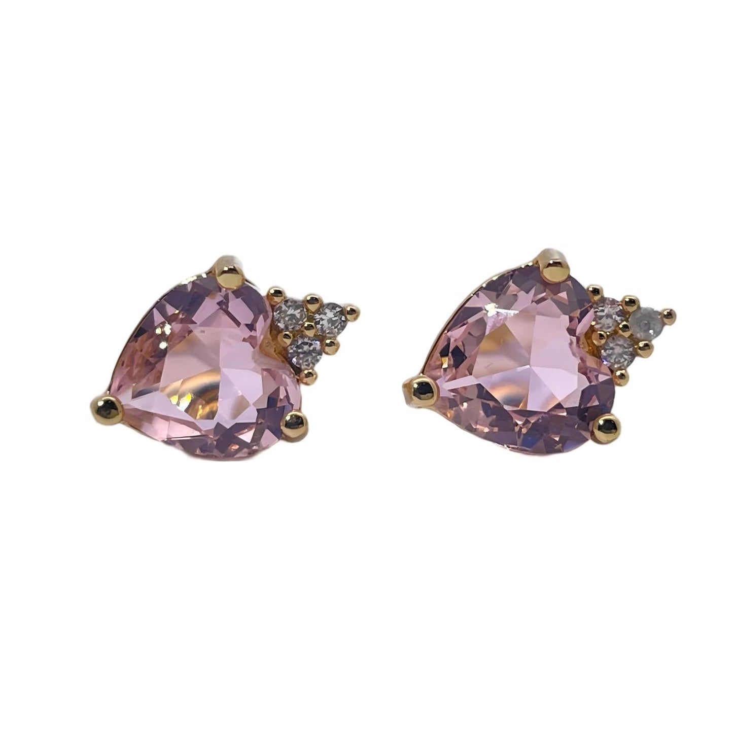 Warm Fortune Cubic Zirconia Stud Earrings for Women, Gold Plated,Gift for Her,Hypoallergenic