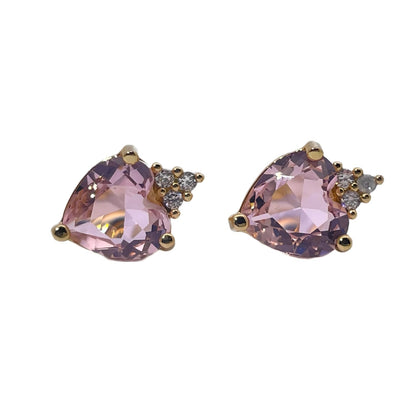 Warm Fortune Cubic Zirconia Stud Earrings for Women, Gold Plated,Gift for Her,Hypoallergenic