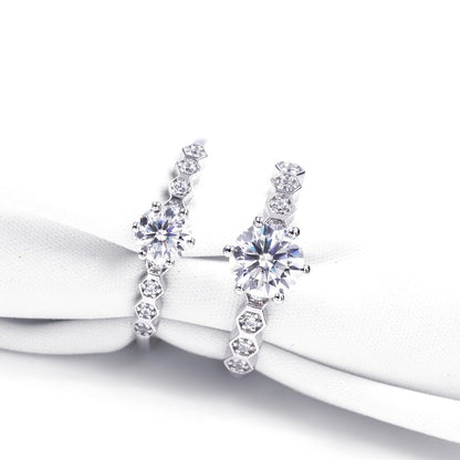 Warm Fortune Moissanite Engagement Ring for Women, Petite Twisted Vine Elegance, 0.5/1.0ct DE VVS, 18K White Gold Plated Anniversary & Promise Ring, Gift for Her, Size 6.5