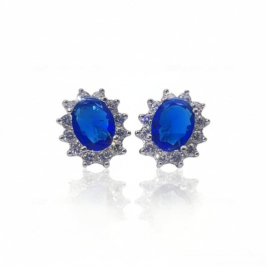 Warm Fortune Cubic Zirconia Stud Earrings for Women, 925 Sterling Silver with 18K White Gold Plated Hypoallergenic