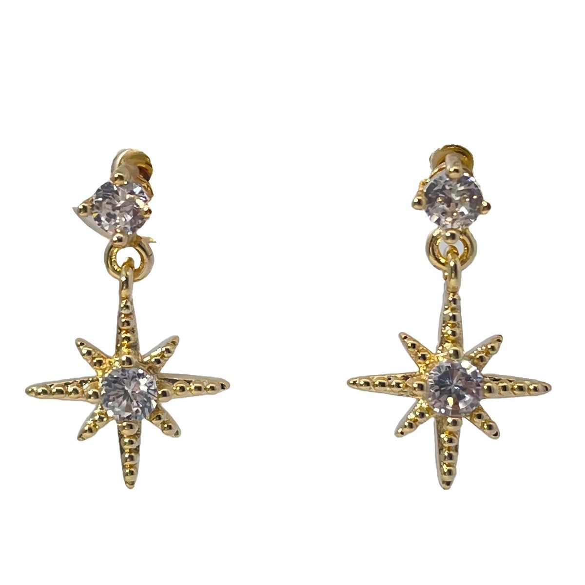 Warm Fortune Cubic Zirconia Drop Earrings for Women, Gold Plated,Gift for Her,Hypoallergenic