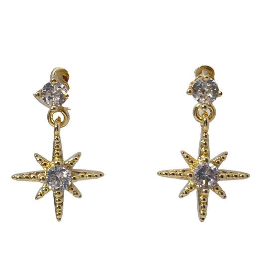 Warm Fortune Cubic Zirconia Drop Earrings for Women, Gold Plated,Gift for Her,Hypoallergenic