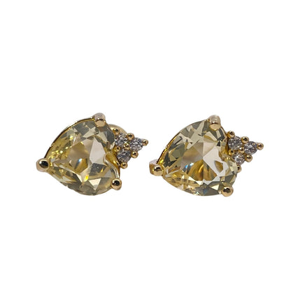 Warm Fortune Cubic Zirconia Stud Earrings for Women, Gold Plated,Gift for Her,Hypoallergenic