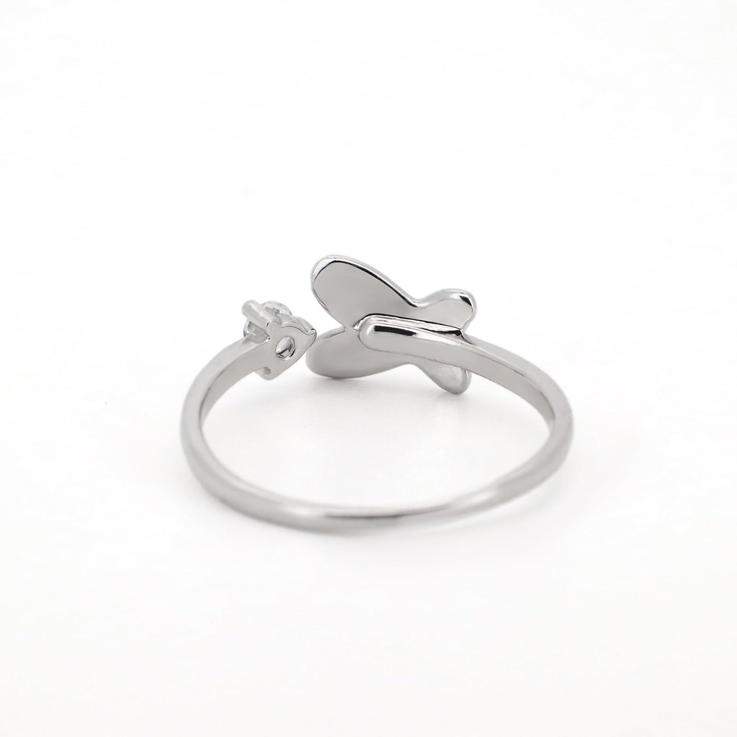 Warm Fortune Butterfly Promise Ring for Her - 18K Gold Plated Cubic Zirconia, Stackable Gift Valentine's Day, Fashion & Daily Elegant Wear, Size 7-8