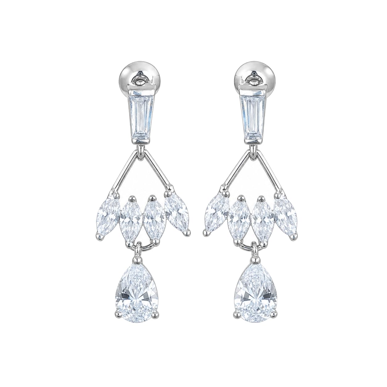 Warm Fortune 18K Gold Plated Marquise Teardrop Cubic Zirconia Drop Earrings for Women Hypoallergenic - Valentine's Day, Mother's Day, Birthday Gift for Her