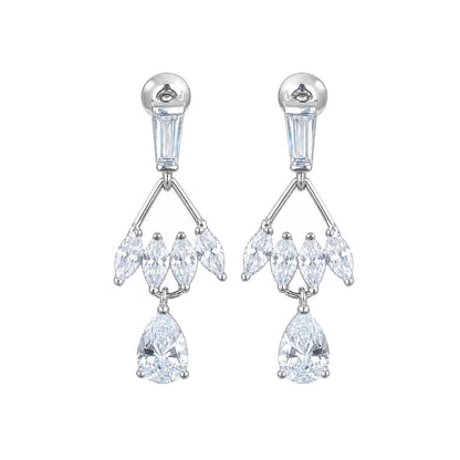 Warm Fortune 18K Gold Plated Marquise Teardrop Cubic Zirconia Drop Earrings for Women Hypoallergenic - Valentine's Day, Mother's Day, Birthday Gift for Her