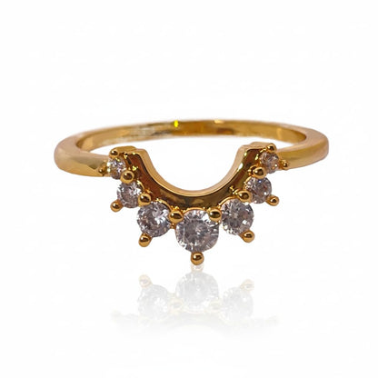 Warm Fortune Cubic Zirconia Promise Ring for Women,18K Gold Plated Anniversary Ring,Gift for Her Engagement Ring