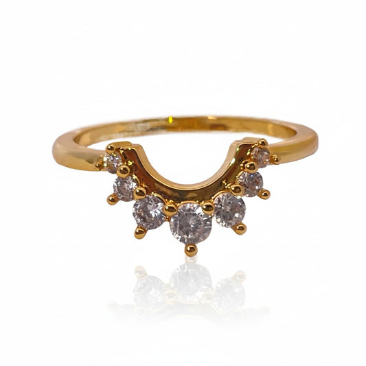Warm Fortune Cubic Zirconia Promise Ring for Women,18K Gold Plated Anniversary Ring,Gift for Her Engagement Ring
