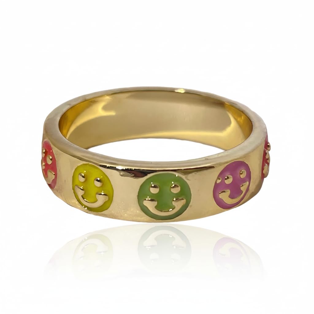 Warm Fortune Gold Plated Band Ring,Hip Hop Street Style For Man or Women Fashion Jewelry